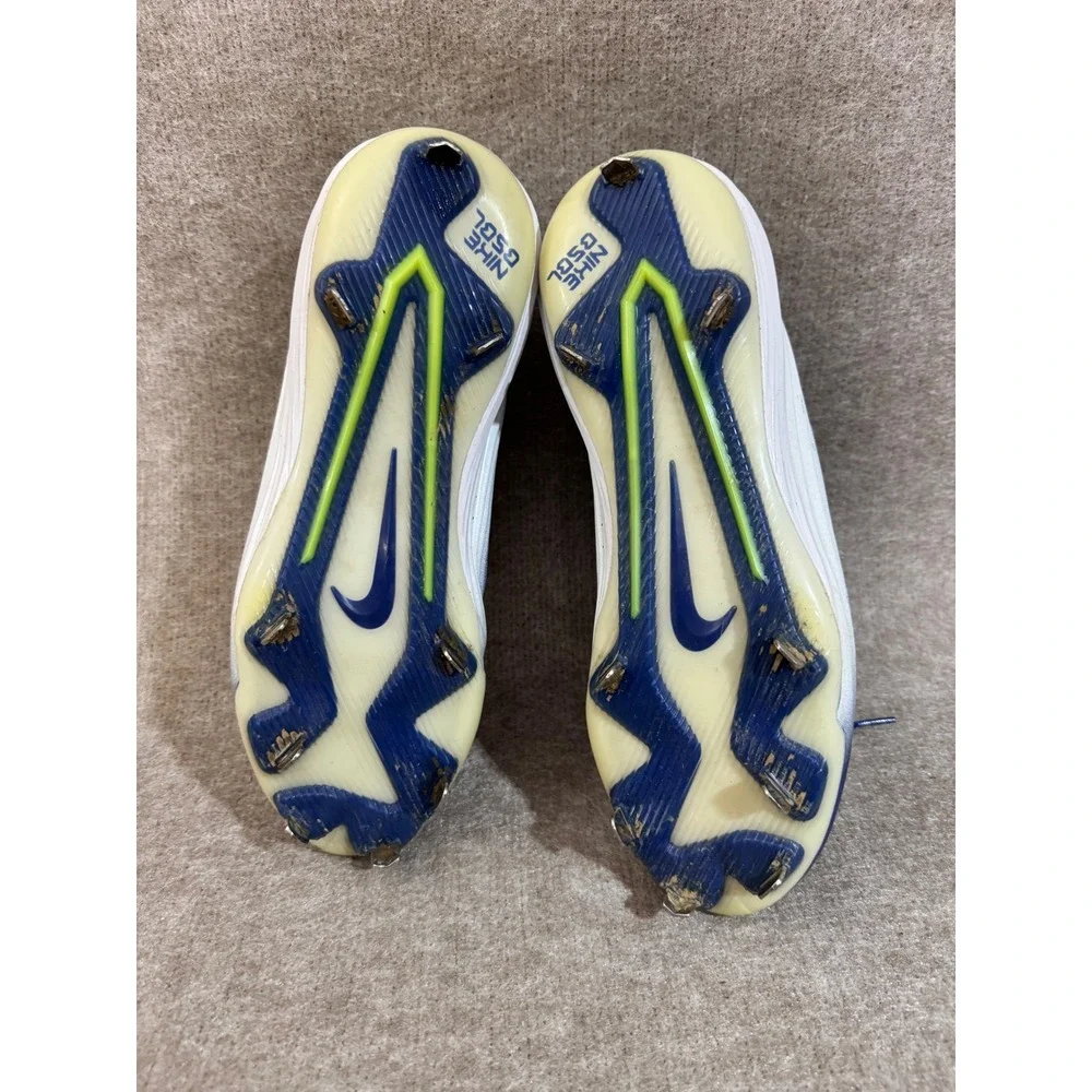Nike Lunar Trout 2 Baseball Cleats Mens 11.5 Blue White Metal Spike Shoes